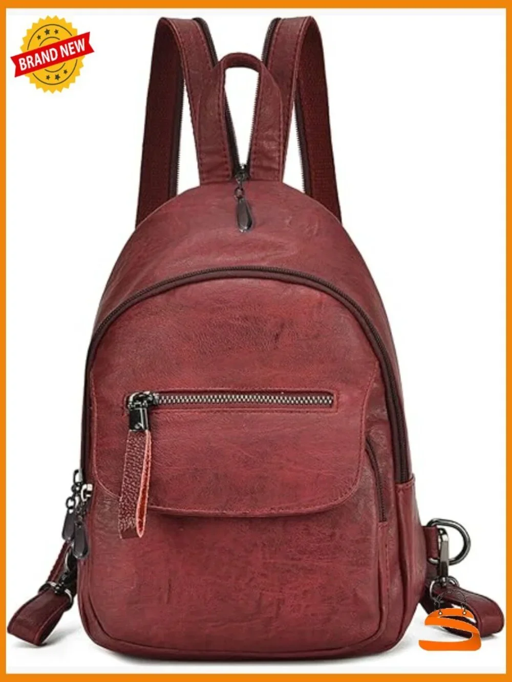 Convertible PU Leather Backpack Purse Women Anti Theft Small Sling Bag